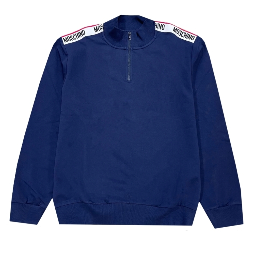 Moschino Men's Blue Quarter Zip Sweatshirt